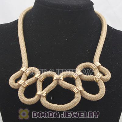 Handmade Weave Fluorescence Coffee Cotton Rope Fashion Necklace