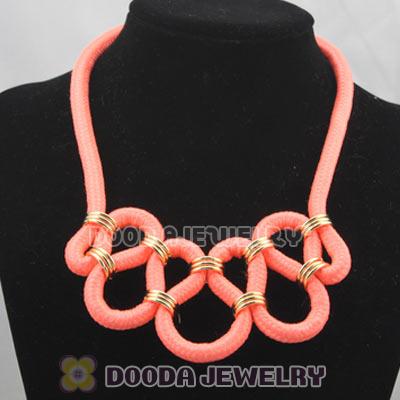 Handmade Weave Fluorescence Orange Cotton Rope Fashion Necklace