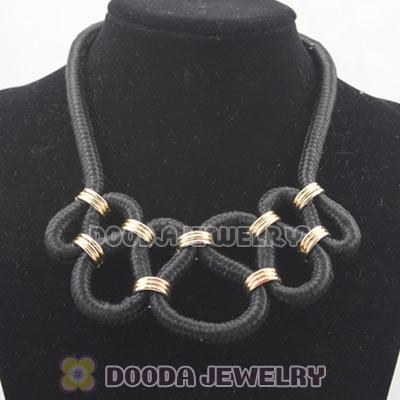 Handmade Weave Fluorescence Black Cotton Rope Fashion Necklace