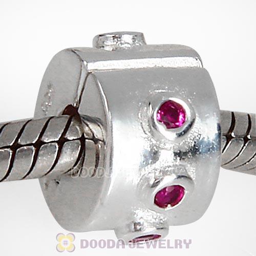 European Style 925 Silver Clip Beads with CZ Stone