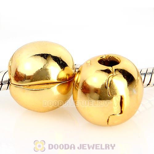 Golden Sterling Silver European Sphere Clip Beads Wholesale