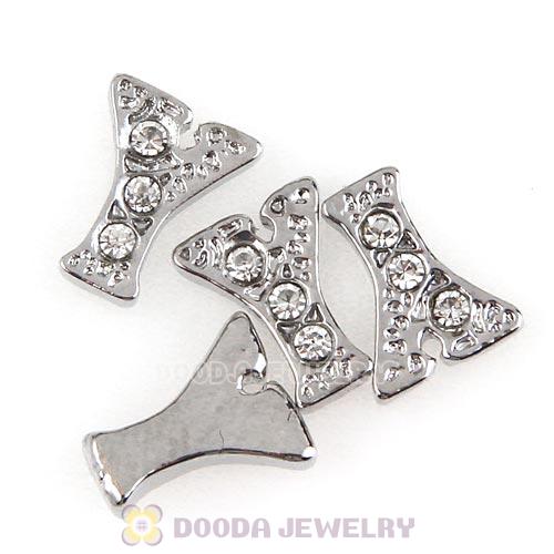 Platinum Plated Alloy Letter Y with Crystal Floating Locket Charms Wholesale