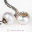 11-13mm Helix Irregular Nature White Freshwater Pearl Beads 925 Stamped Silver Core