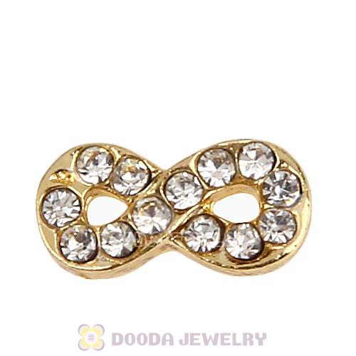Gold Plated Alloy Infinity with Crystal Floating Locket Charms Wholesale