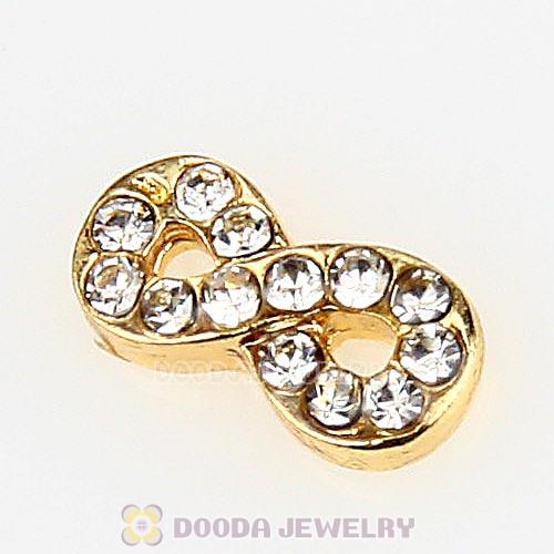 Gold Plated Alloy Infinity with Crystal Floating Locket Charms Wholesale