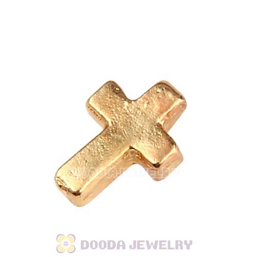 Gold Plated Alloy Cross Floating Locket Charms Wholesale