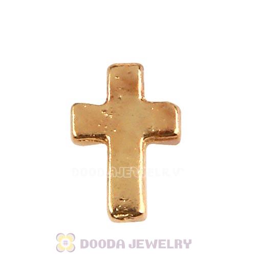 Gold Plated Alloy Cross Floating Locket Charms Wholesale