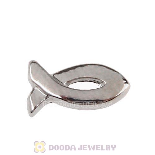 Platinum Plated Alloy Fish Floating Locket Charms Wholesale