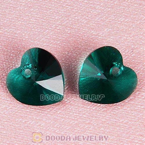 10mm Heart Emerald Austrian Crystal Floating Locket Charm Wholesale