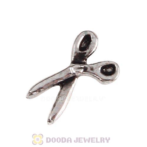 Platinum Plated Alloy Dice Floating Scissors Charms Wholesale