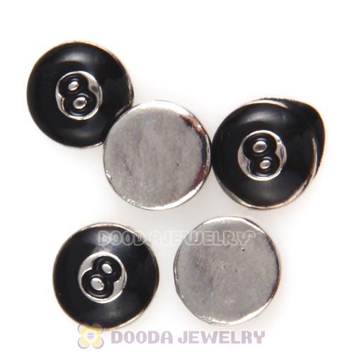 Platinum Plated Alloy Enamel Eight ball Floating Locket Charms Wholesale