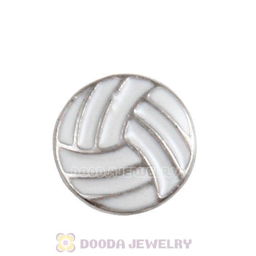 Platinum Plated Alloy Enamel Volleyball Floating Locket Charms Wholesale