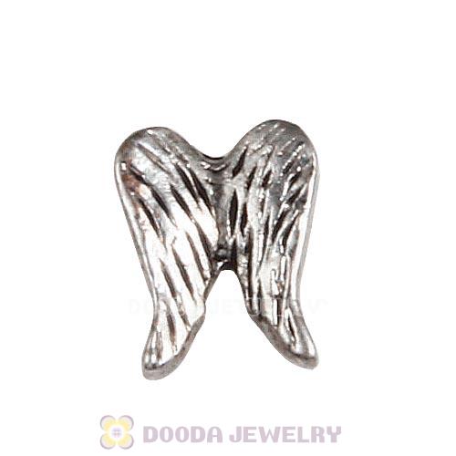 Platinum Plated Alloy Vintage Double wing Floating Locket Charms Wholesale