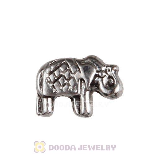 Platinum Plated Alloy Vintage elephant Floating Locket Charms Wholesale