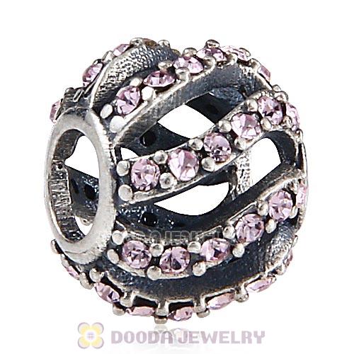 Sterling Silver Winter Wisp Bead with Light Amethyst Austrian Crystal