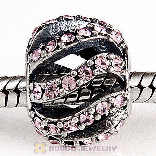 Sterling Silver Winter Wisp Bead with Light Amethyst Austrian Crystal