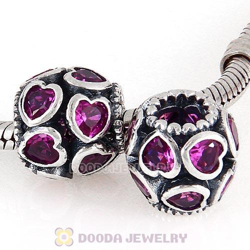 European Style Sterling Silver Love All Around Beads with CZ Stone