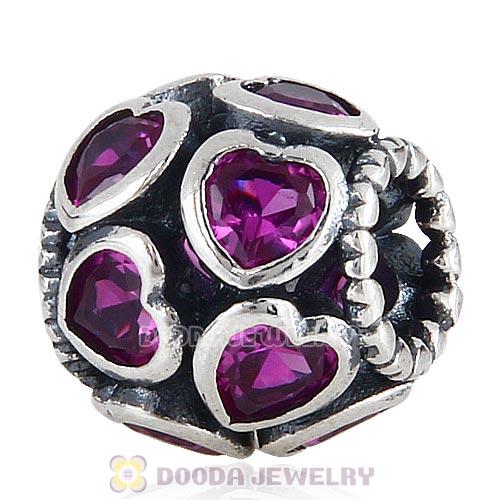 European Style Sterling Silver Love All Around Beads with CZ Stone