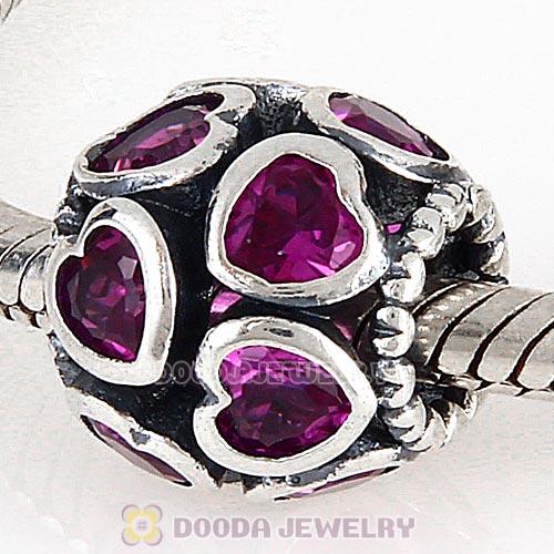 European Style Sterling Silver Love All Around Beads with CZ Stone