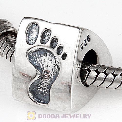 European Style Sterling Silver Footprint Beads Wholesale