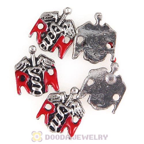 Platinum Plated Alloy Enamel Rn symbol Floating Locket Charms Wholesale