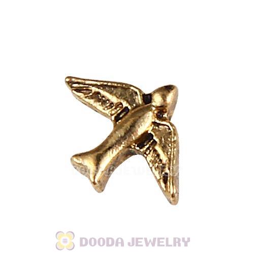 Gold Plated Alloy Sparrow Floating Locket Charms Wholesale