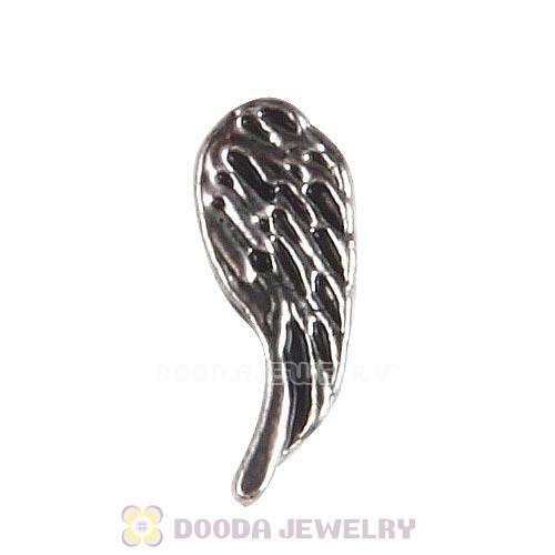 Platinum Plated Alloy Vintage angel wing Floating Locket Charms Wholesale