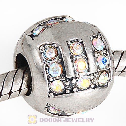 Sterling Silver Surrounded by Love with Clear AB Austrian Crystal Charm