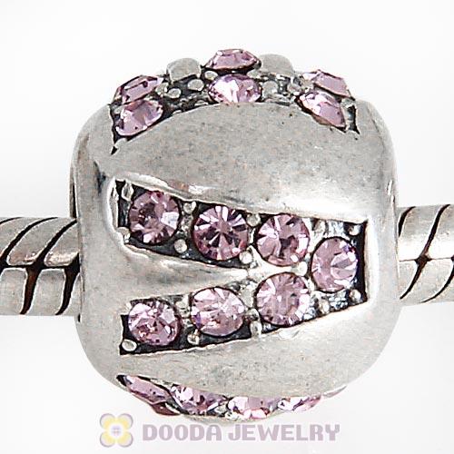 Sterling Silver Surrounded by Love with Light Amethyst Austrian Crystal Charm