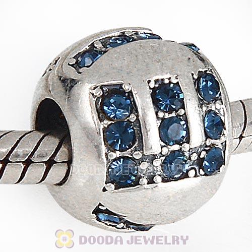 Sterling Silver Surrounded by Love with Montana Austrian Crystal Charm