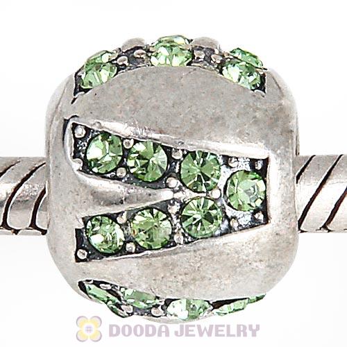 Sterling Silver Surrounded by Love with Peridot Austrian Crystal Charm