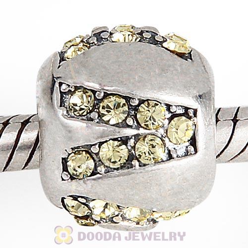 Sterling Silver Surrounded by Love with Jonquil Austrian Crystal Charm