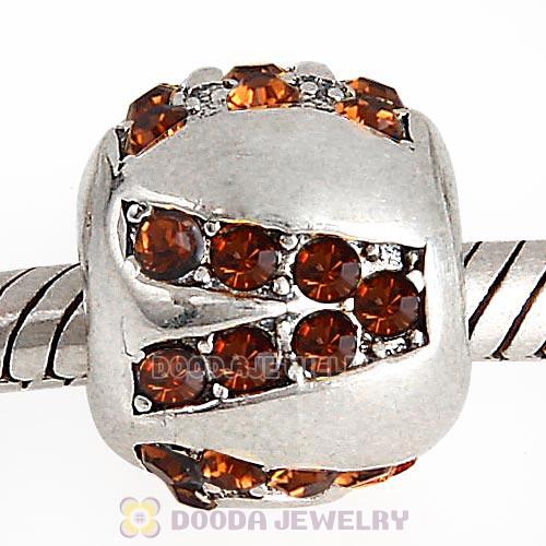Sterling Silver Surrounded by Love with Smoked Topaz Austrian Crystal Charm