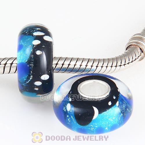 Handmade European Glass Moon And Star Beads In 925 Silver Core Wholesale