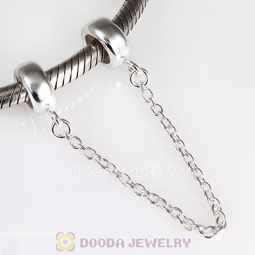 Sterling Silver European Style Stopper Beads with Safety Chain