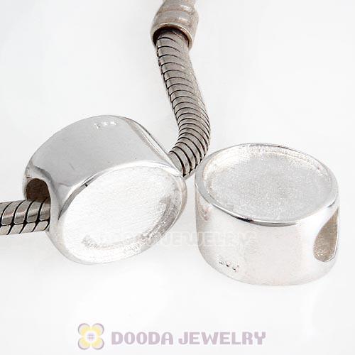 Sterling Silver Oval Love Beads with DIY Photo European Style