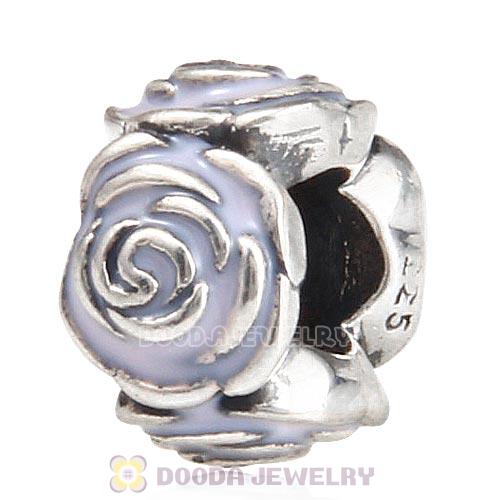 Sterling Silver Rose Garden with Pink Enamel Charm with Crew