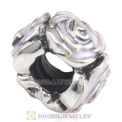 Sterling Silver Rose Garden with Pink Enamel Charm with Crew