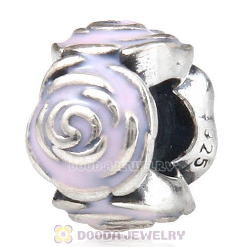 Sterling Silver Rose Garden with Pink Enamel Charm Beads
