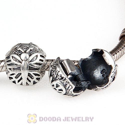 925 Sterling Silver European Lacewing Butterfly Clip Beads 