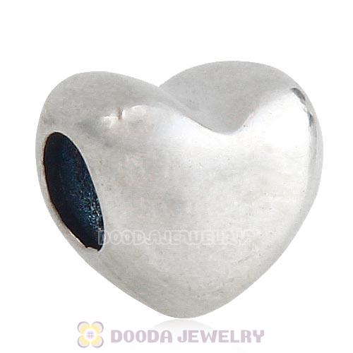 Antique Sterling Silver Heart Charm Beads European Style
