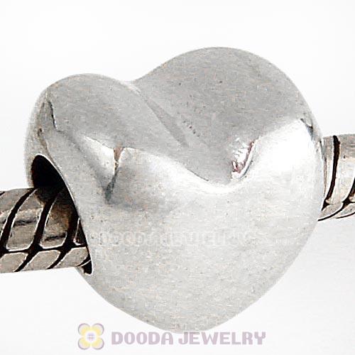 Antique Sterling Silver Heart Charm Beads European Style