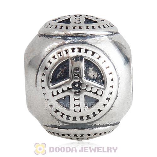 Antique Sterling Silver Peace Charm Beads European Style