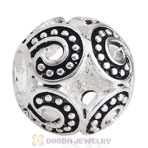 Antique Sterling Silver Powerful Wave Beads European Style