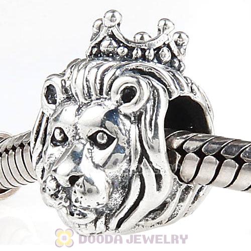 Antique Sterling Silver King of the Jungle Lion Charm Beads European Style