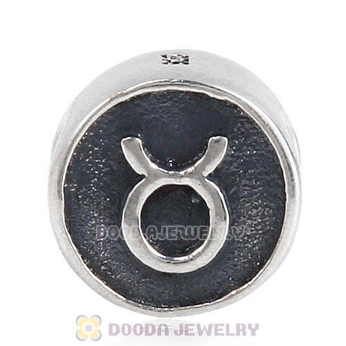 Antique Sterling Silver Taurus Zodiac Sign Beads European Style