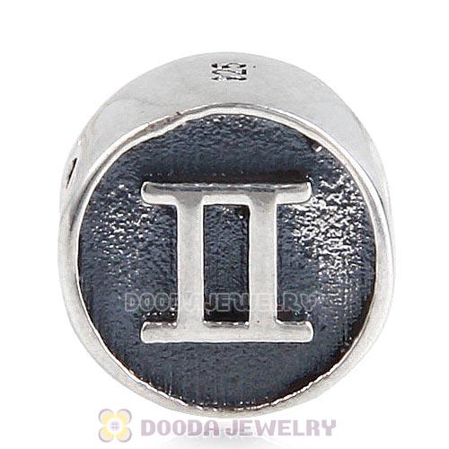 Antique Sterling Silver Gemini Zodiac Sign Beads European Style