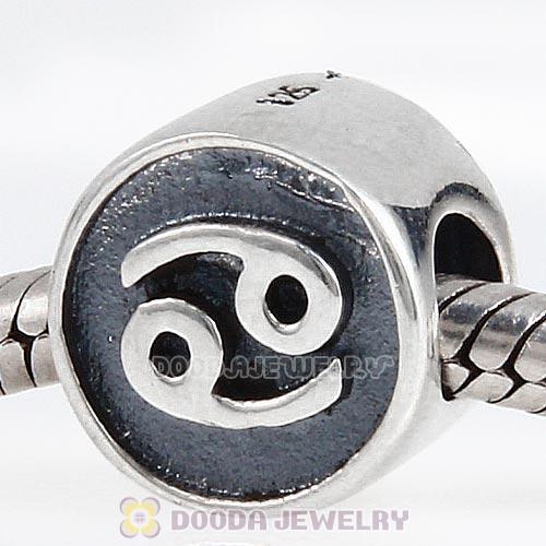 Antique Sterling Silver Cancer Zodiac Sign Beads European Style