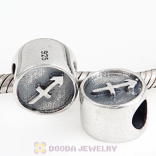 Antique Sterling Silver Sagittarius Zodiac Sign Beads European Style