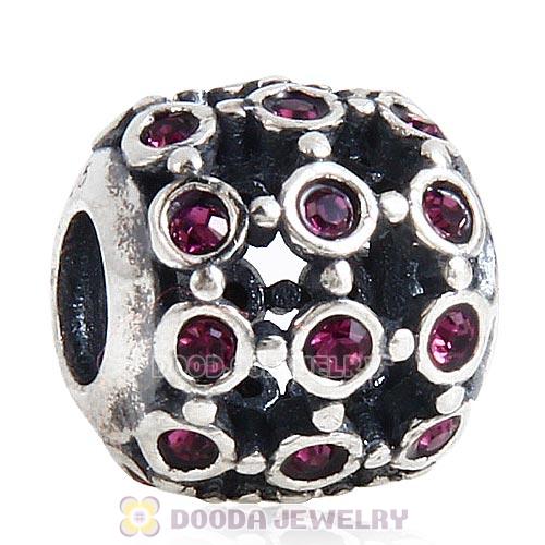 Antique Sterling Silver In the Spotlight Bead with Amethyst Austrian Crystal
